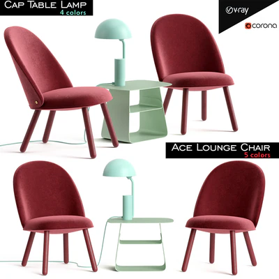 Ace Lounge Chair and Cap Table Lamp — Ver 1