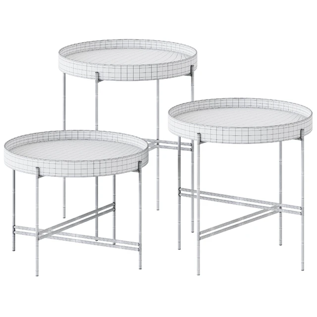 Wooden Round SideTables Tray by Potocco / Журнальный столик — Скачать