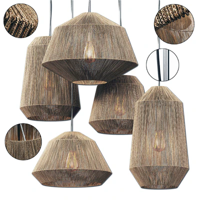 Lamp barrel rope n10 / Chandelier barrel made of ropes No. 10 — Ver 1