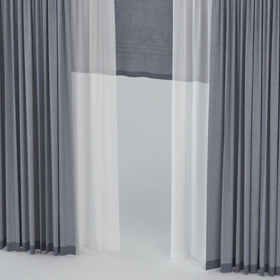 Straight curtains with tulle and roman — Ver 2