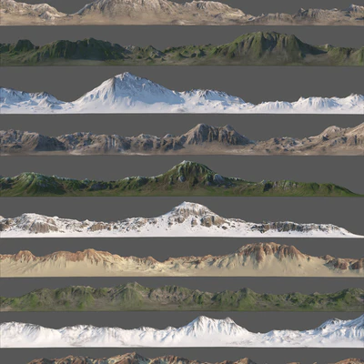 Ring of mountains + 6 Textures — Ver 2