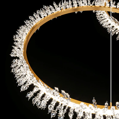 Crystal ring luxury combination LED chandelier THERA — Ver 3