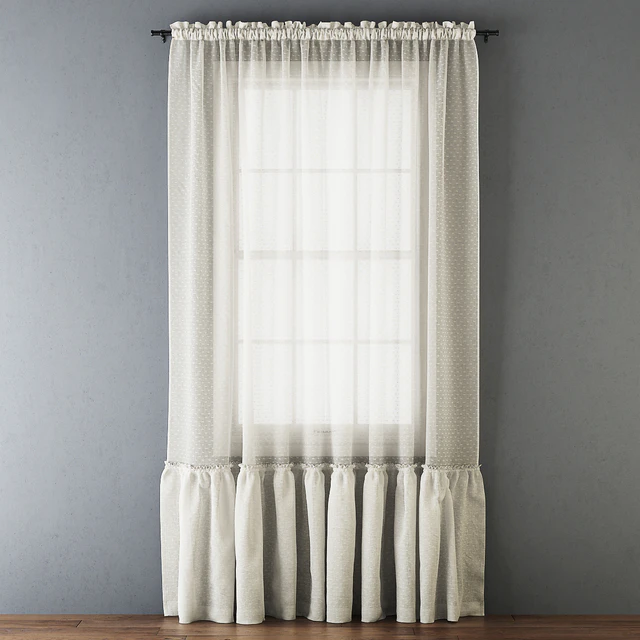 Ruffled Cotton Sheer Curtain — Скачать
