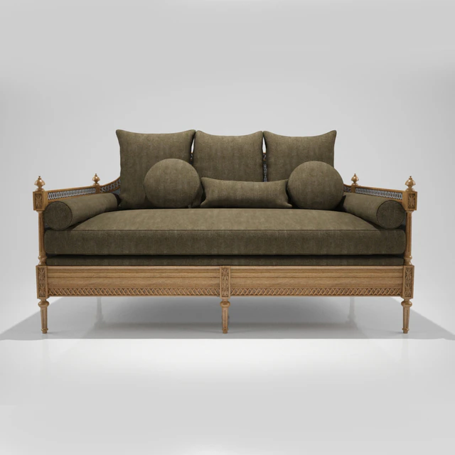 French Cane Sofa Daybed — Скачать
