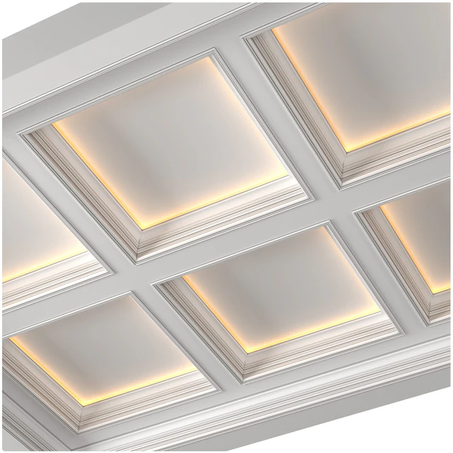 Modern coffered illuminated ceiling Art Deco style — Descargar
