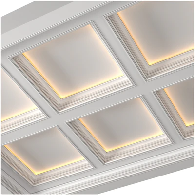 Modern coffered illuminated ceiling Art Deco style — Ver 2