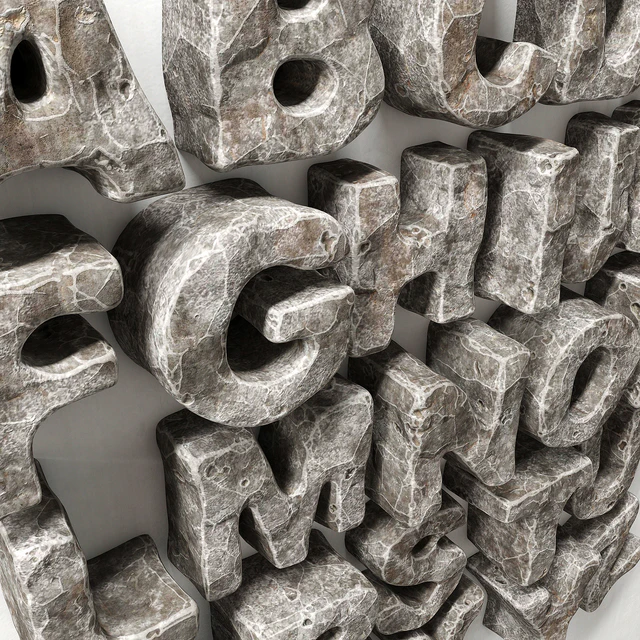 Stone letters english / Stone English letters — Descargar