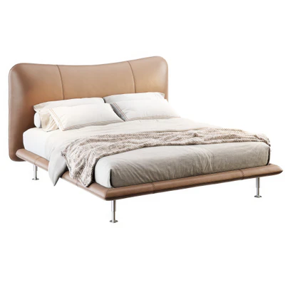 baia leather double bed by flou — Скачать