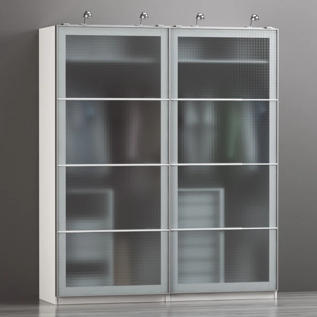 IKEA PAX wardrobe | гардероб ИКЕА ПАКС белый, Нюкирха закаленное стекло,орнамент «клетка». — Скачать
