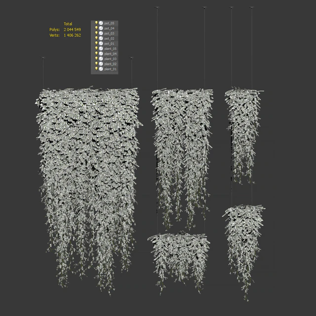 Plants in hanging pots v4. 5 models — Descargar