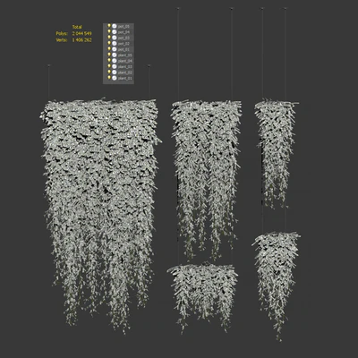 Plants in hanging pots v4. 5 models — Ver 3