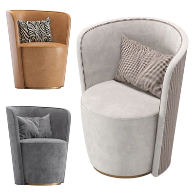 Armchair MANRO Cazarina Interiors Velvet and Leather/Кресло МАНРО — Ver 5