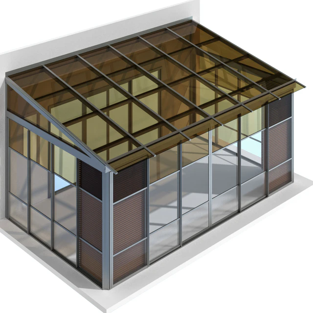 Металлическая застекленная терраса веранда / Metal glazed veranda terrace — Скачать