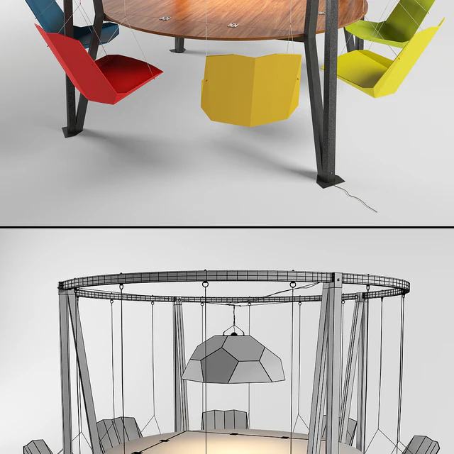 King Arthur round swing table — Скачать