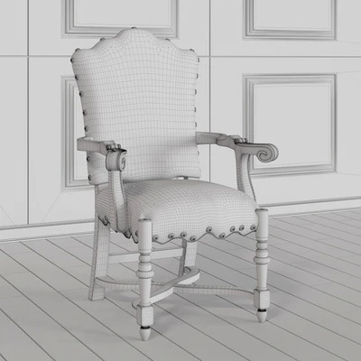 French Linen Dining Armchair — Вид 3