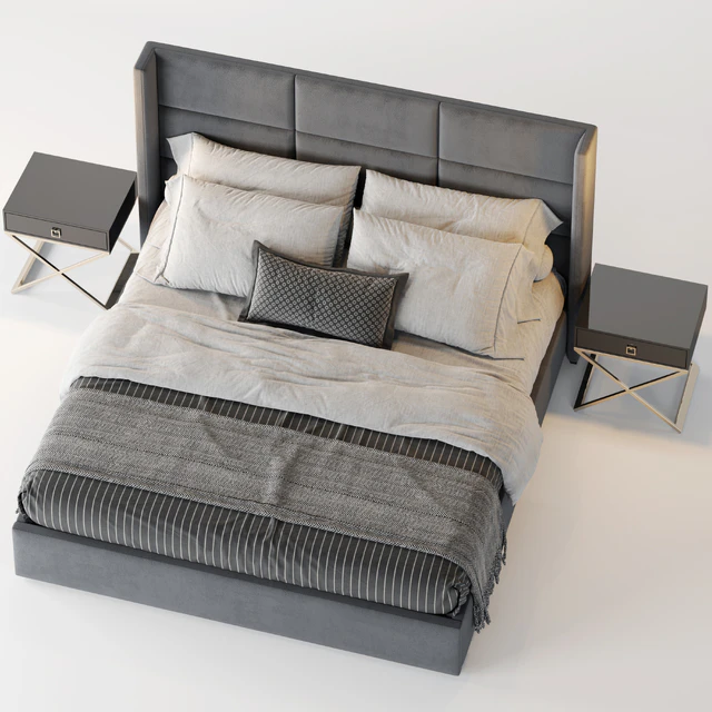 RH Modena Rectangular Channel Shelter Fabric Platform Bed — Descargar