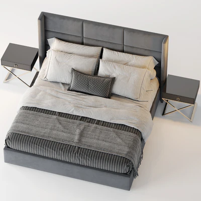 RH Modena Rectangular Channel Shelter Fabric Platform Bed — Ver 3