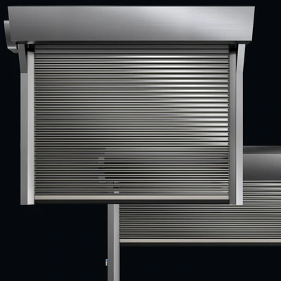 Metal industrial high speed door with horizontal transparent lamellas — Ver 1