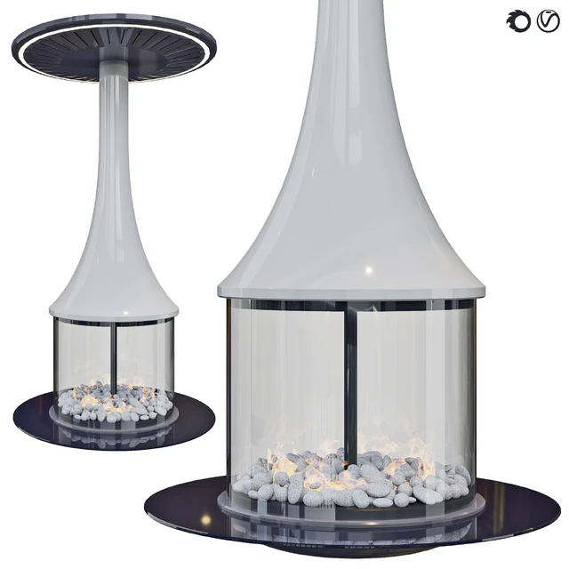 Suspended central fireplace — Descargar