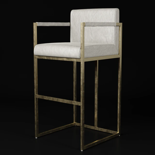 RESTORATION HARDWARE WEXLER SQUARE LEATHER STOOL — Descargar