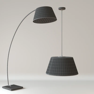 Chandelier and floor lamp AZZARDO Olav — Ver 2