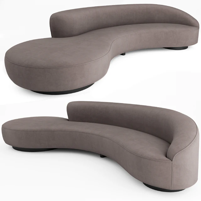Serpentine Sofa with Arm - Vladimir Kagan — Скачать
