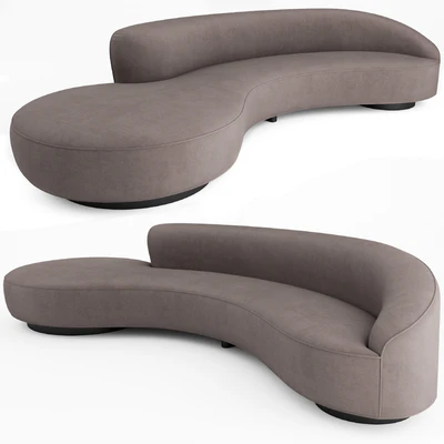 Serpentine Sofa with Arm - Vladimir Kagan — Вид 1