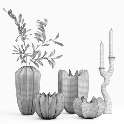 A set of vases with a candlestick. — Ver 2