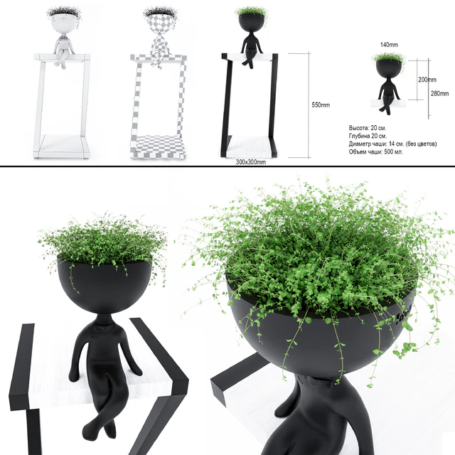 Planter for flowers Kelly Flowers Set0001 — Descargar