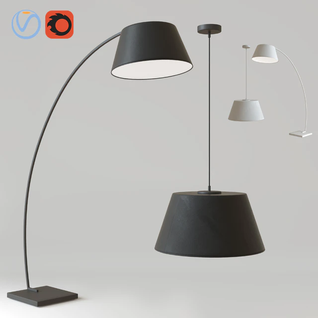 Chandelier and floor lamp AZZARDO Olav — Descargar