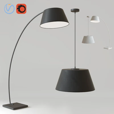 Chandelier and floor lamp AZZARDO Olav — Ver 1