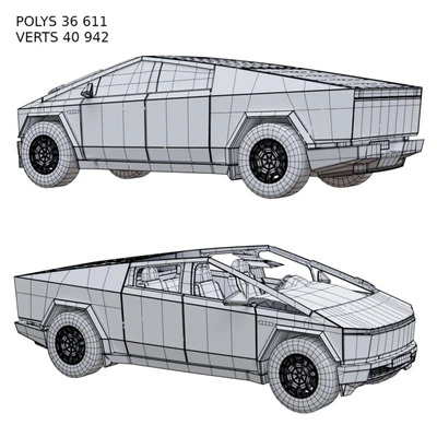 Tesla Cybertruck mid-poly — Ver 2