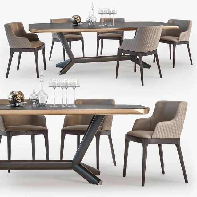 Cattelan Italia Planer table Magda armchair set01 — Descargar
