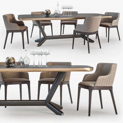 Cattelan Italia Planer table Magda armchair set01 — Ver 1