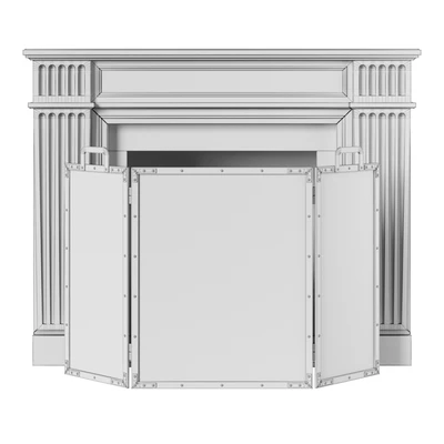 Classic fireplace white marble — Ver 4