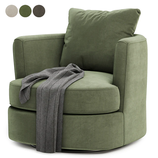 Zarren Upholstered Swivel Barrel Chair — Descargar