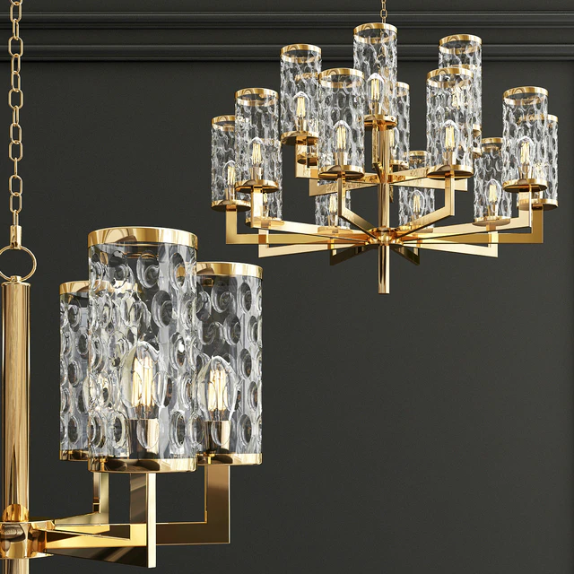 Chandelier gold and glass collection — Descargar