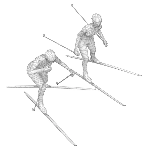 Female skier. Skate skiing — Descargar