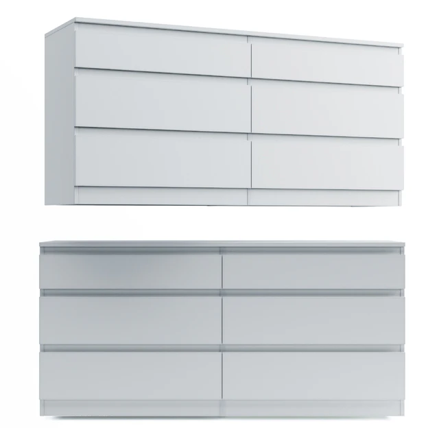 KULLEN. Chest of 6 drawers. White \ brown — Descargar