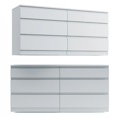 KULLEN. Chest of 6 drawers. White \ brown — Ver 2