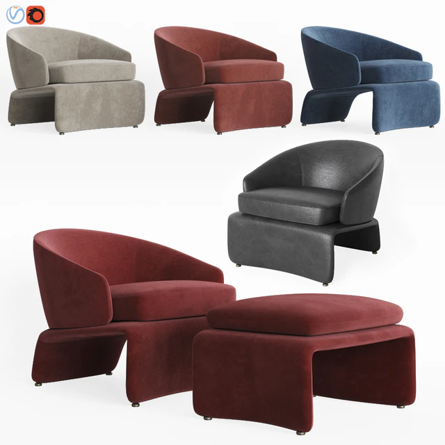 Halley Armchair & Ottoman Set Minotti — Скачать
