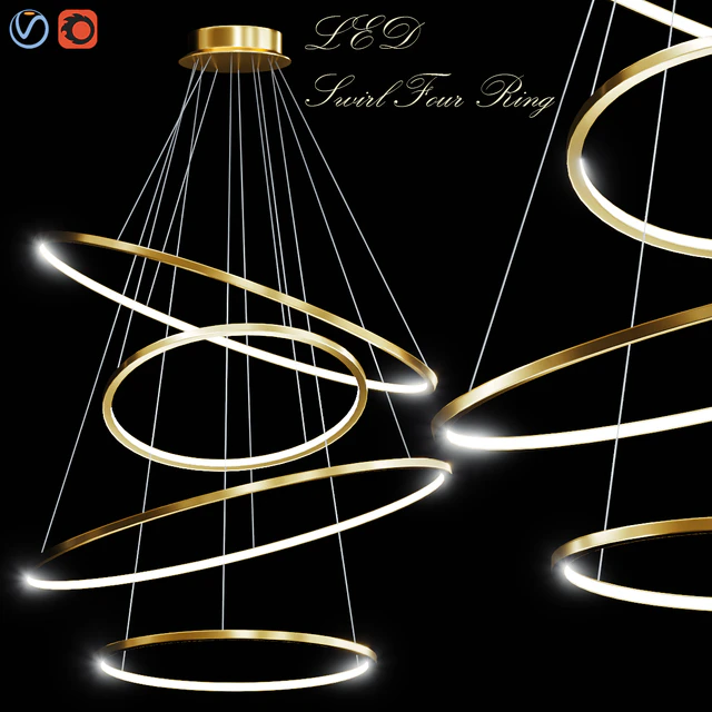 LED Swirl Four Rings — Скачать