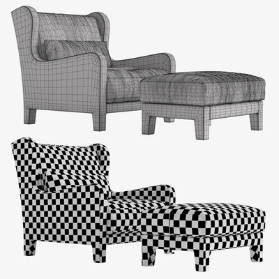 Кресло и пуф Armchair Foster Soft Meridiani h90 x l88 x d97 — Вид 2