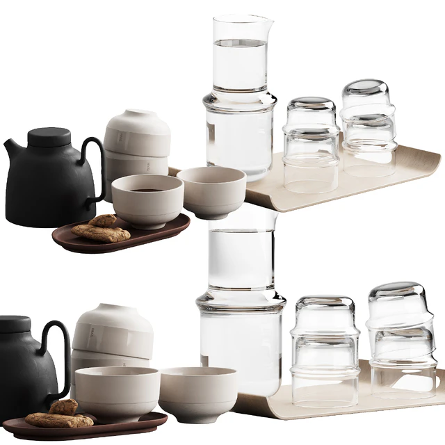 405 eat and drinks decor set 05 tea with cookies and water — Descargar