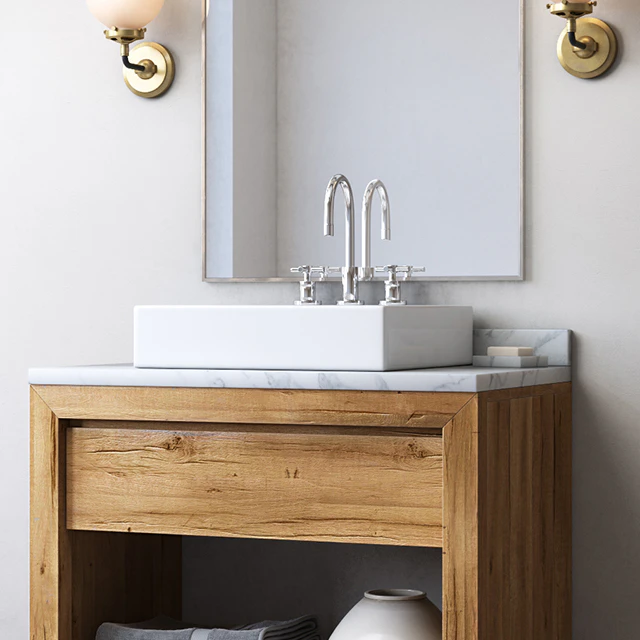 RECLAIMED RUSSIAN OAK SINGLE WASHSTAND - DECK MOUNT — Скачать