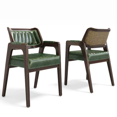 Aged chair Leta Notre Wicker with rattan back — Ver 2