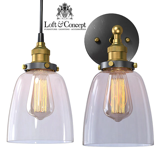 Подвесной светильник Loft Clear Glass Cloche — Скачать