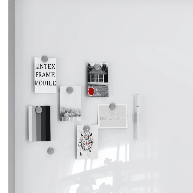 Lintex Frame Mobile double-sided glassboard with a bentwood frame — Descargar