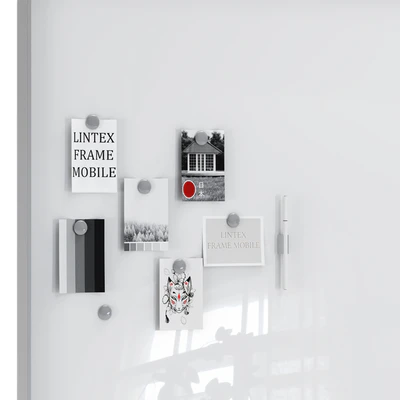 Lintex Frame Mobile double-sided glassboard with a bentwood frame — Ver 3