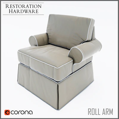 ARMCHAIR WITH CASES ROLL ARM — Ver 2